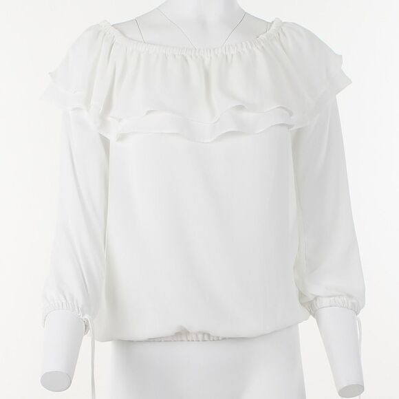 Michael Michael Kors Ruffled Off-the-Shoulder Peasant Top - Picture 2 of 5